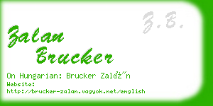 zalan brucker business card